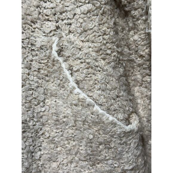 Free People Boucle Alpaca Cardigan Sweater Khaki/White Oversized SMALL - Picture 5 of 12